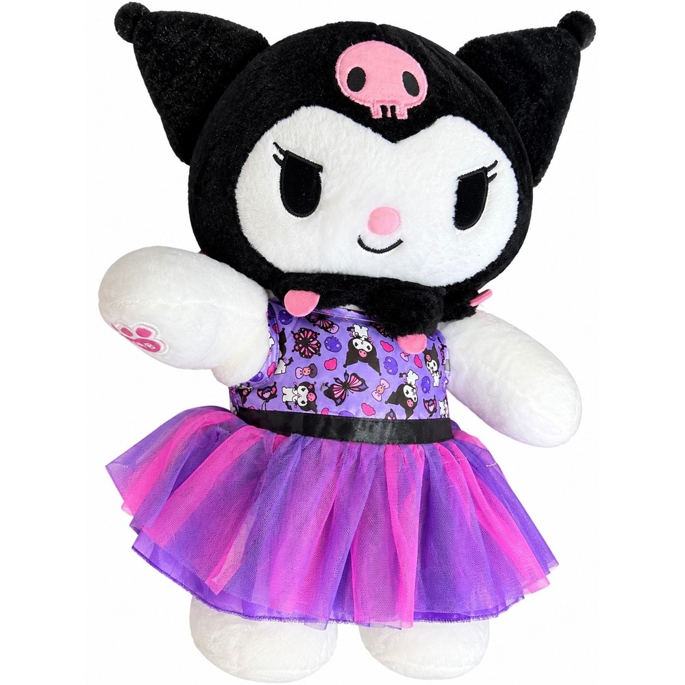 Build-A-Bear Sanrio Kuromi Plush Stuffed Animal Purple Pink Tutu Dress Skull 14"